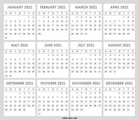 2021 Calendar Usa Free Printables Free Printables Images