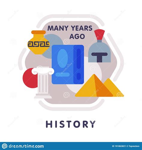 History School Subject Icon, Education And Science Discipline With Related Elements Flat Style ...