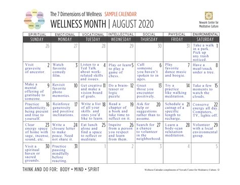 Annual Health Calendar Ally Moselle
