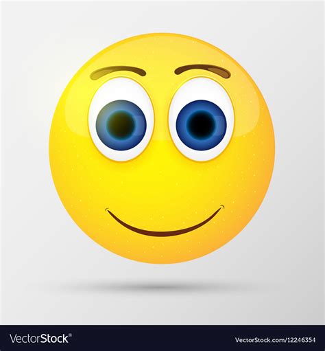 Cute Smiling Emoticon Emoji Smiley Royalty Free Vector Image