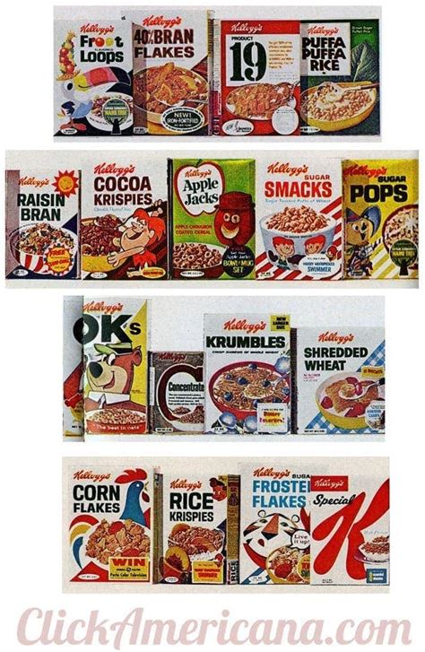 Classic Kelloggs Cereals 1967 Click Americana