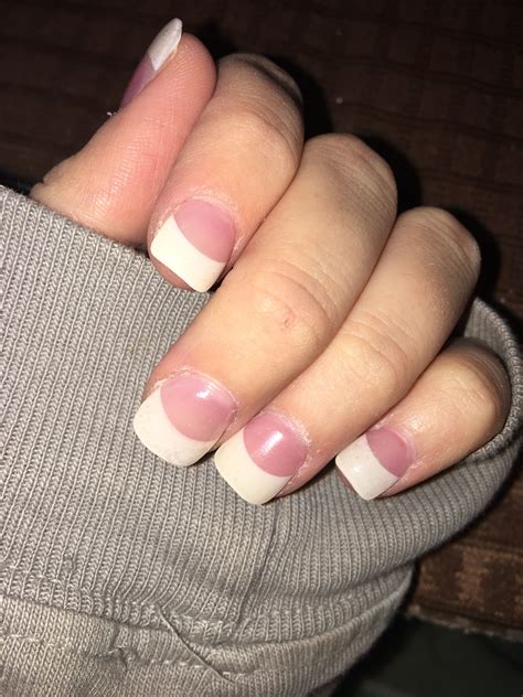 short thick tipped french manicure personal fav and will be my wedding nails 💕 french acrylic