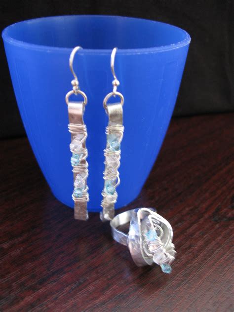 Flat Aluminium Wire Creation Ring And Earrings Diy Gemstone Earrings