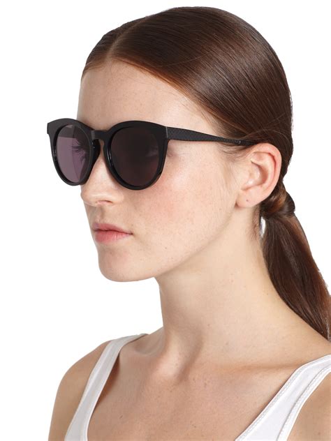 Lyst Bottega Veneta Oversized Round Sunglasses In Black