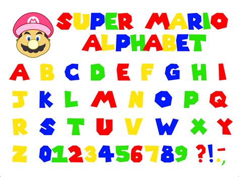 Super Mario Font Svg Mario Abc Letter Alphabet In Colors