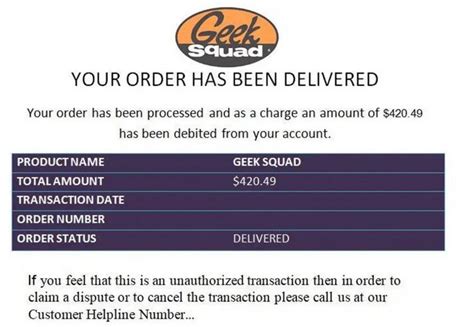 Geek Squad Total Protection Invoice Scam Email Explained