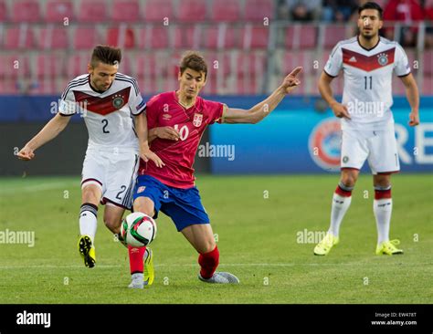 Julian Korb of Germany, left, and Filip Duricic of Serbia fight for a