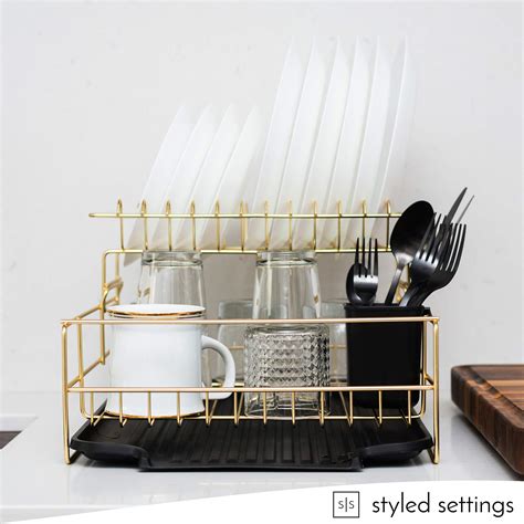 Gold Dish Drying Rack 2 Tier Dish Drying Rack Large Dish Rack And