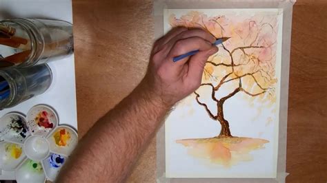Japanese Maple Tree Watercolor Easy Beginners Speed Painting Youtube