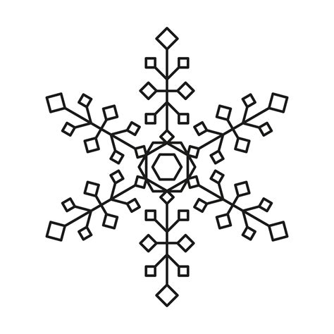 Vector Snowflake Icon Winter Snow Ice And Symmetrical New Year Or