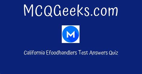 California Efoodhandlers Test Answers Quiz Solution