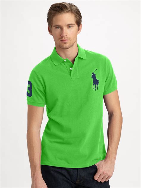 Lyst Polo Ralph Lauren Customfit Big Pony Polo In Green For Men