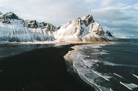 The Stokksnes Peninsula In Iceland During A Sunset Dipping The Mountain