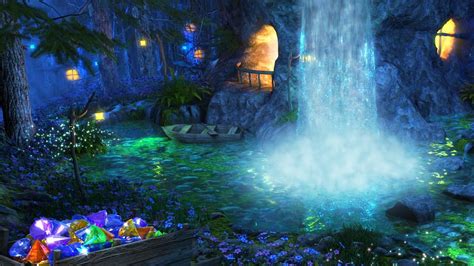 Waterfall In Fairy Tale Forest Mystical Water Ambience For Sleep