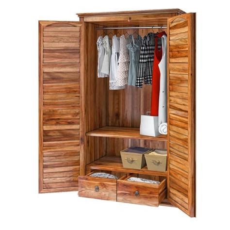 Free shipping on prime eligible orders. Livingston Louver Door Large Rustic Solid Wood Armoire ...