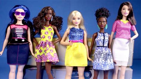 New 2016 Barbie Fashionistas Line Dolls 5 Doll Unboxing Curvy Petite