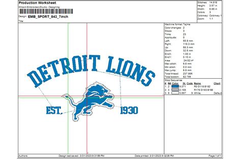 Detroit Lions Embroidery Design Nfl Logo Embroidery Design Detroit