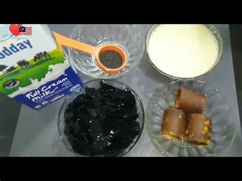 Cha bang ang resepi aroikah thai dessert recipe grass jelly drink. Cha Bang Ang/ Thai GrassJelly Caramel Milk Recipe in Tamil ...