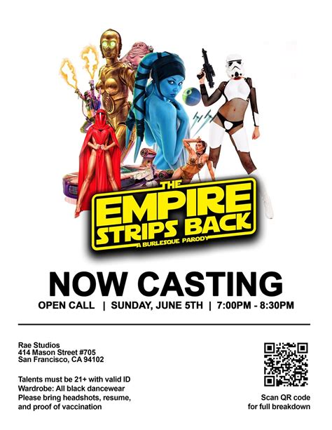 Open Casting Call The Empire Strips Back A Burlesque Parody Rae