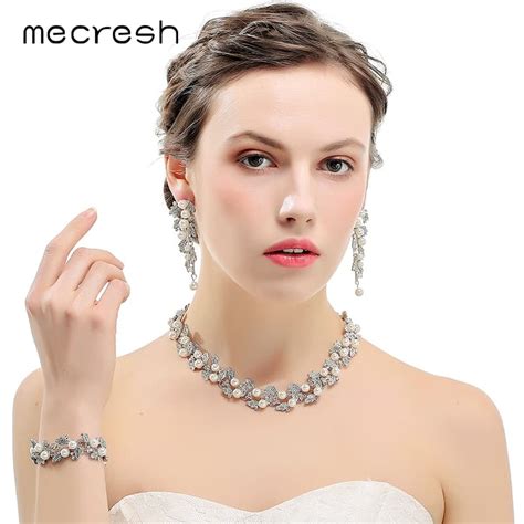 Stunning Simulated Pearl Bridal Jewelry Set