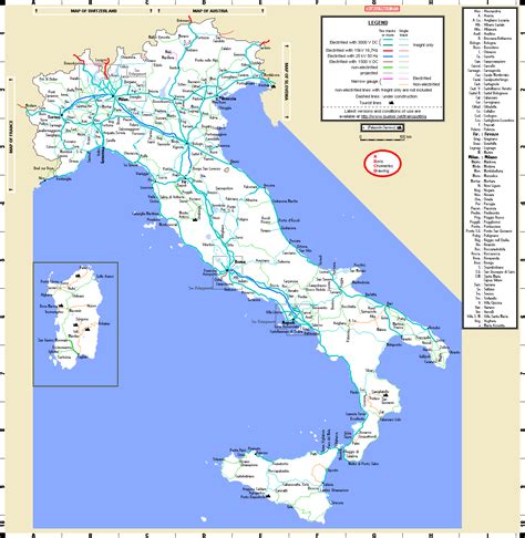 Railway Map Of Italy Time Zones Map