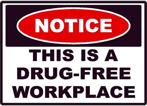 Notice This Is A Drug Free Workplace Decal Sticker Safe Zone Etsy