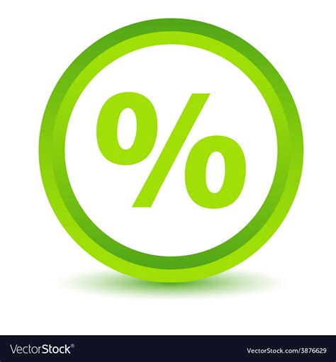 Green Percentage Icon Royalty Free Vector Image