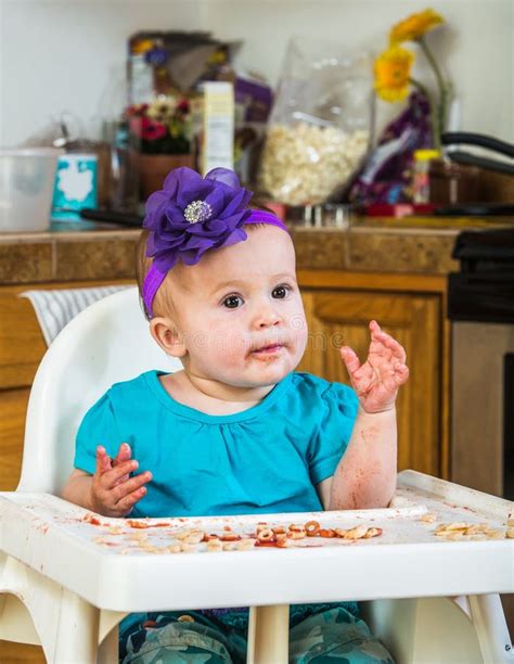 Cute Messy Baby Stock Photo Image Of Home Cereal Messy 47469186