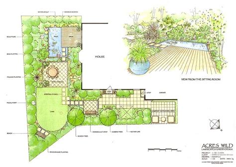 This sample garden design offers 24 square feet of gardening space. Formal lawn with a semi-circular end as elegant pivot in ...