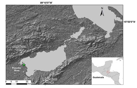 Fig Map Showing Lake Izabal Eastern Guatemala Red Rectangle In