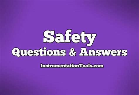 Safety Questions And Answers Instrumentation Tools