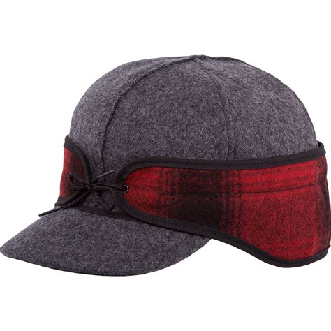 Spacecraft X Stormy Kromer Hat Brushed Wool Red And Black Plaid