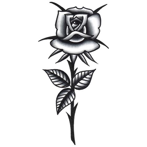 Rose American Traditional Temporary Tattoo By Toddler Tattoos