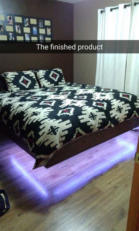 Undoubtedly, bed with floating nightstand would be the best thing you have ever thought of. King Size Floating Bed Frame with LEDS! in 2020 | Diy king ...