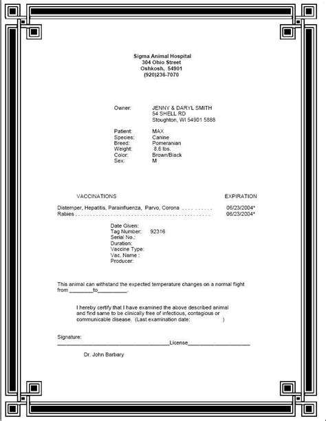 Sample office procedures page 4 of 98 january 2004 9. Dog Vaccination Certificate Template - Best Templates ...
