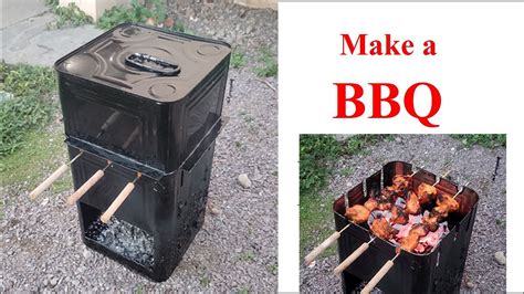 How To Make A Barbeque With OIL CAN Homemade Barbeque Grill BBQ
