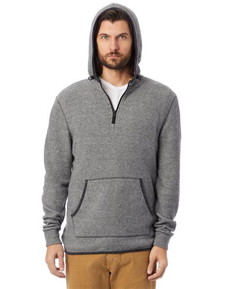 Alternative Adult Quarter Zip Fleece Hooded Sweatshirt Alphabroder
