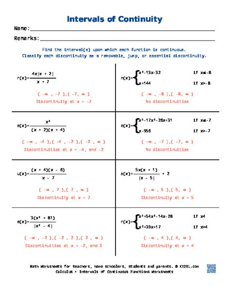 Free Calculus Worksheets For Homeschoolers Students Parents And Teachers
