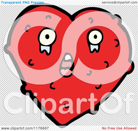 Cartoon Of A Crying Red Heart Royalty Free Vector