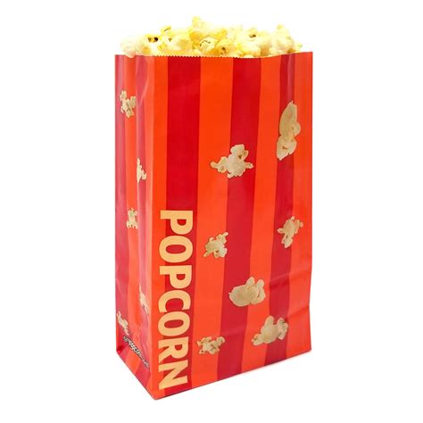 Popcorn Bags 46 Oz Striped Laminated Popcorn Bag Orange Gold
