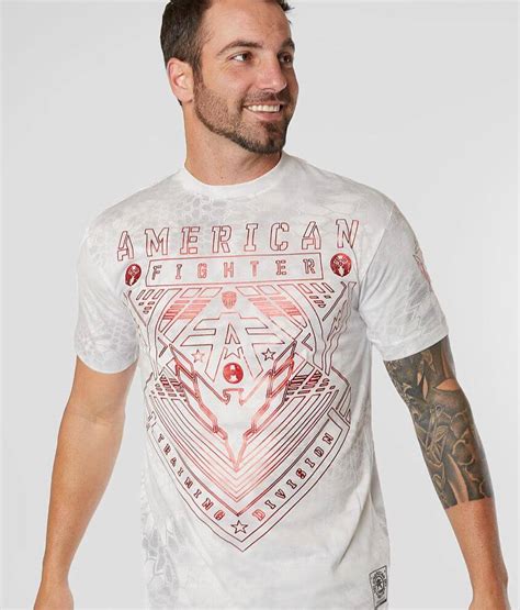 American Fighter Wardell T Shirt Mens T Shirts In White Multi Buckle
