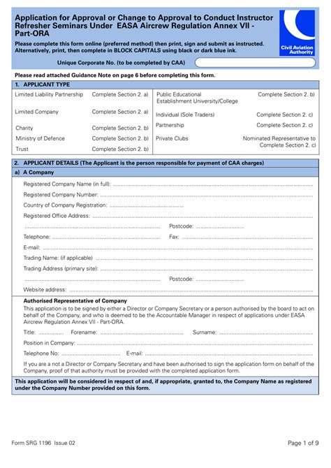Form Srg1196 Download Fillable Pdf Or Fill Online Application For