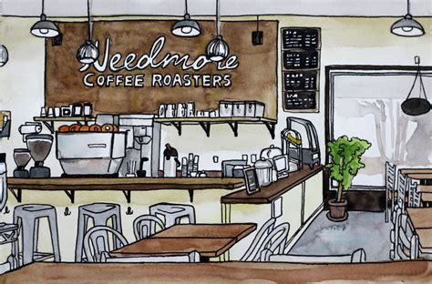 How To Draw Coffee Shop At How To Draw