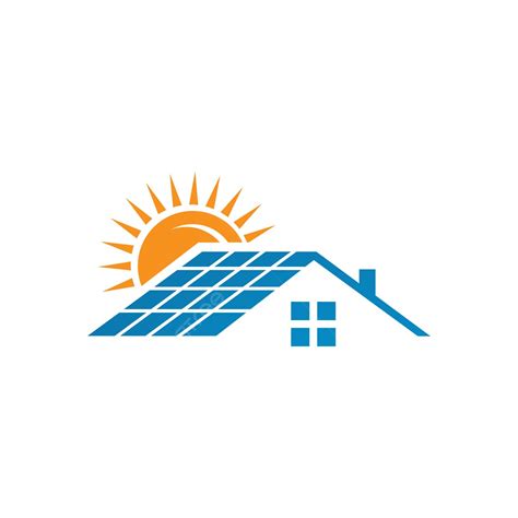 Modelo De Casa E Sol De Logotipo De Painéis Solares Modelo Para