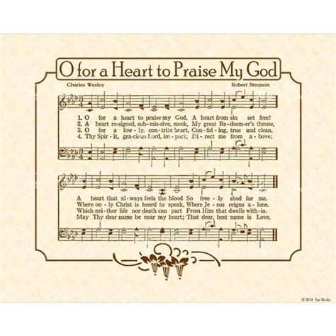 O For A Heart To Praise My God X Antique Hymn Vintage