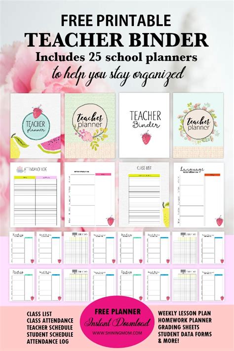 Free Teacher Binder Printables Over 25 Pretty Planning Templates