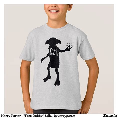 Harry Potter Free Dobby Silhouette Typography T Shirt