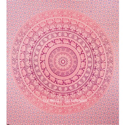 This indoor wall tapestry by ndtank adds beautiful color to your home or office. Pink Dye Multi Royal Elephant Medallion Circle Mandala ...