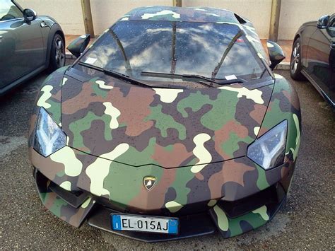 Monaco Car Show Lamborghini Aventador Army Camouflage