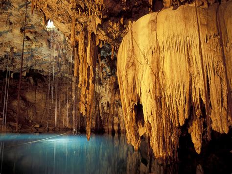 Underground Lake In A Cavern Mexico Postcard Underground Lake In A